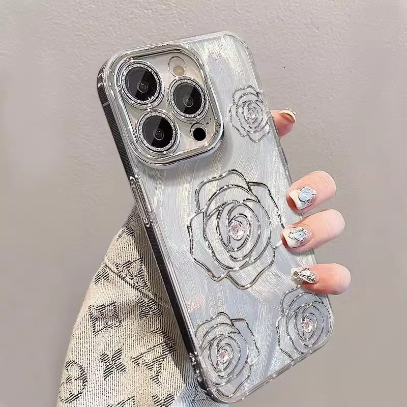 For iphone 17 Pro Max Case, Cute Camellia Phone Case, Slim Shockproof Protective Cover For Women Girl