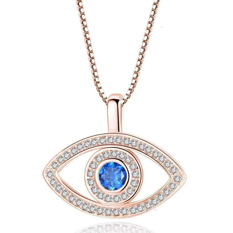 DHcollections Necklace With Personality, Fashion, Devil's Simple Temperament, Blue Eyes, Zircon Collarbone Chain