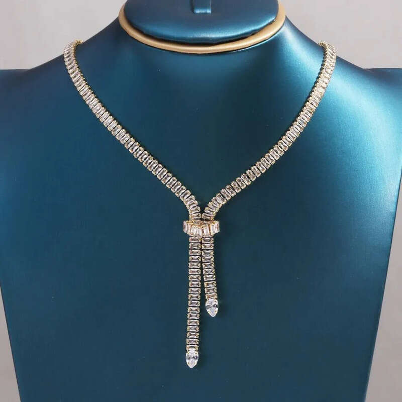 Bridal Fashion Crystal Rhinestone Choker Necklace Women Wedding Accessories Tennis Chain Zircon Chokers Jewelry Collier Femme