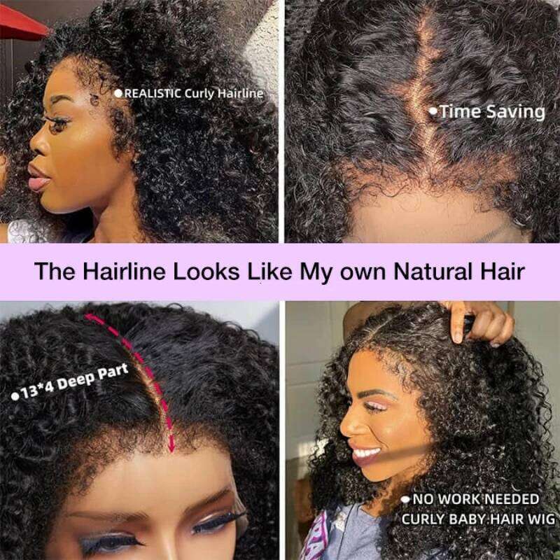 10X6 HD Lace Front 4C Kinky Edged Human Wig 250% Voluminous Curls Beauty Enthusiasts With Natural Curly Baby Hair Xiusiyuan2510