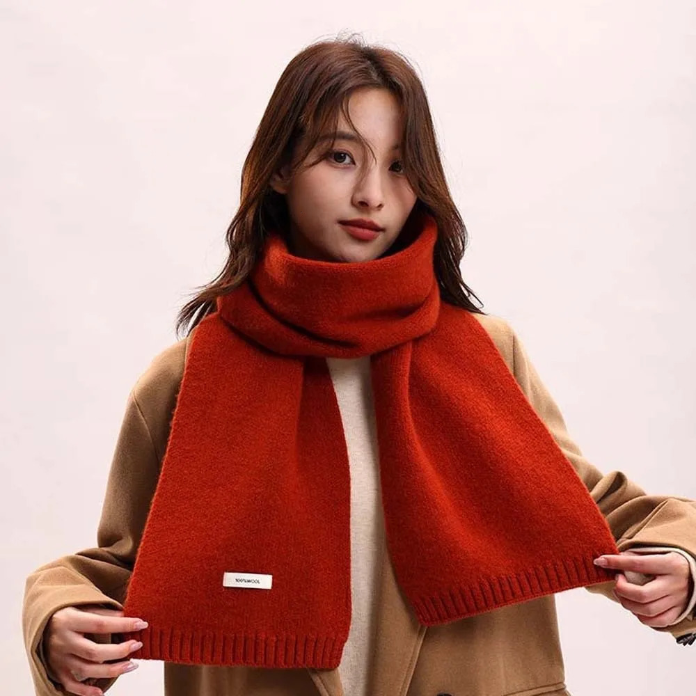 Solid Color Knitting Wool Scarf Coldproof Windproof Long Thickened Neckscarf Versatile Classic Winter Warmer Scarf Outdoor 250930