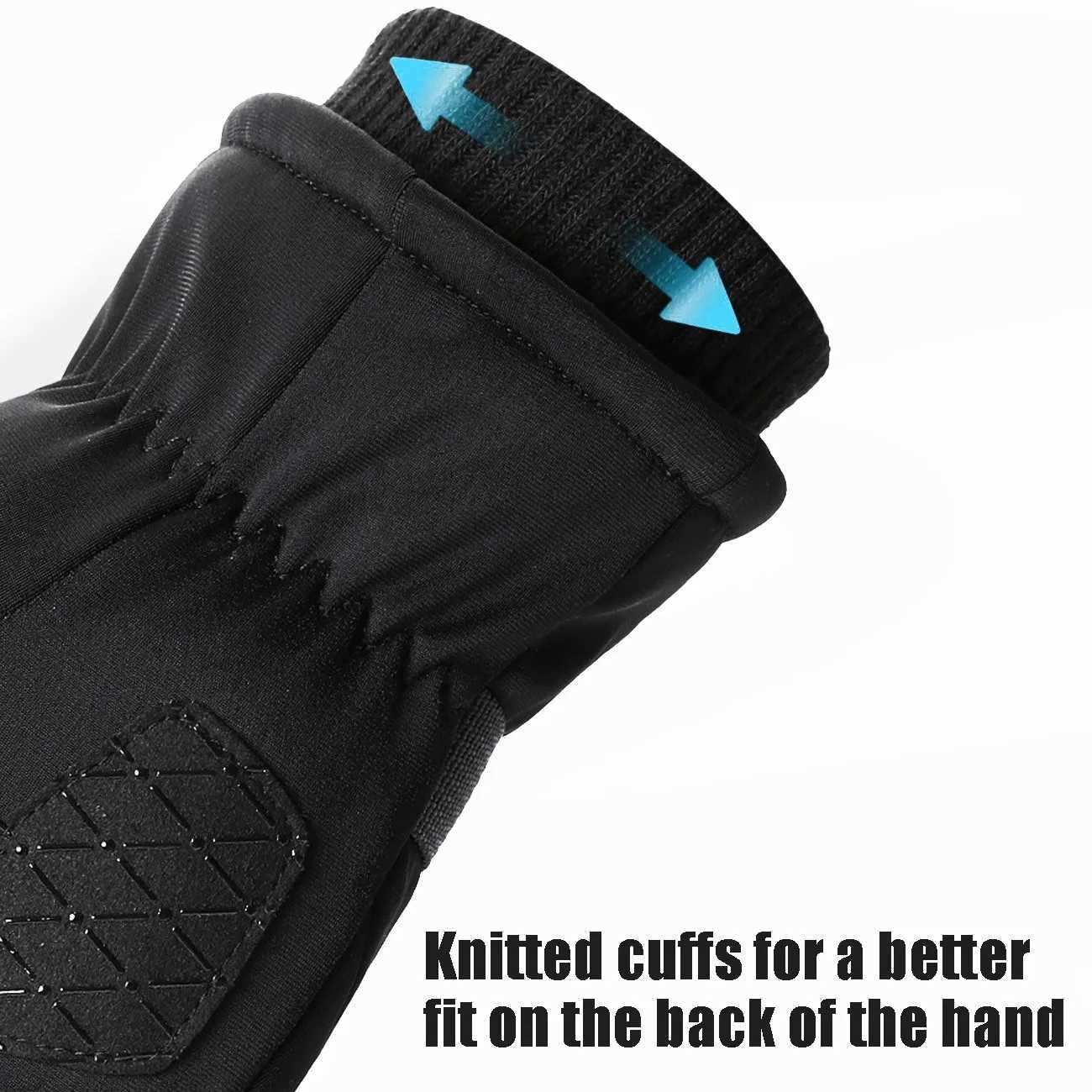 1 Pair Full Fingers Gloves Winter Outdoor Warm Cycling Gloves Touch Screen Gloves 3 layers of Thickening Sports Ski Gloves Z250925