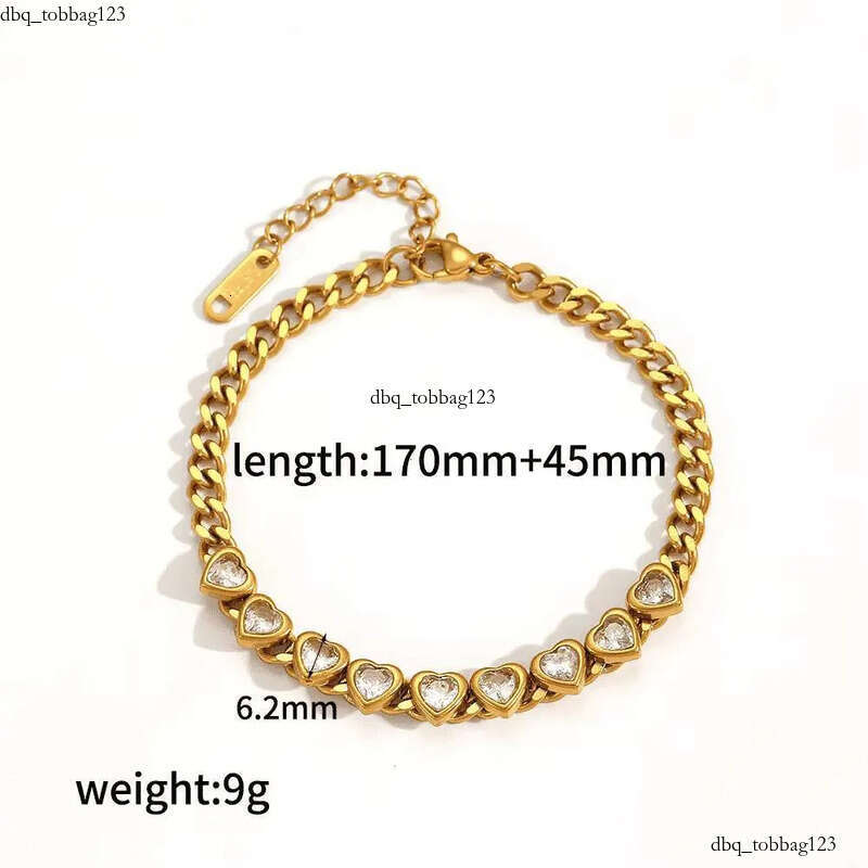 NK Chain Dia-encrusted Stainless Steel a Fashionable and High-end Heart-shaped Bracelet for Women