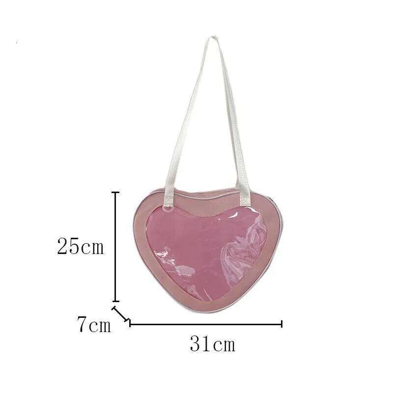 Love Heart Design Itabag Women 2024 New Transparent Crossbody Bags Purses and Handbags Ita for Girls JK Uniform Bag