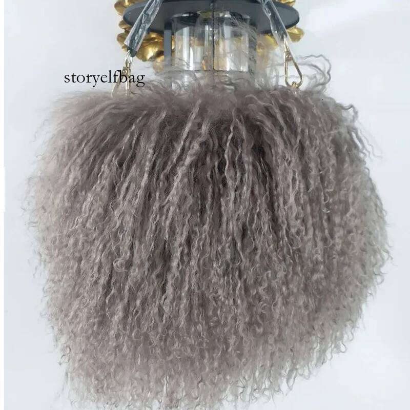 Soft Real Fur wool Chain Shoulder for Women Designer Purses and Handbags Women's Party Clutch Crossbody Bag High Quality