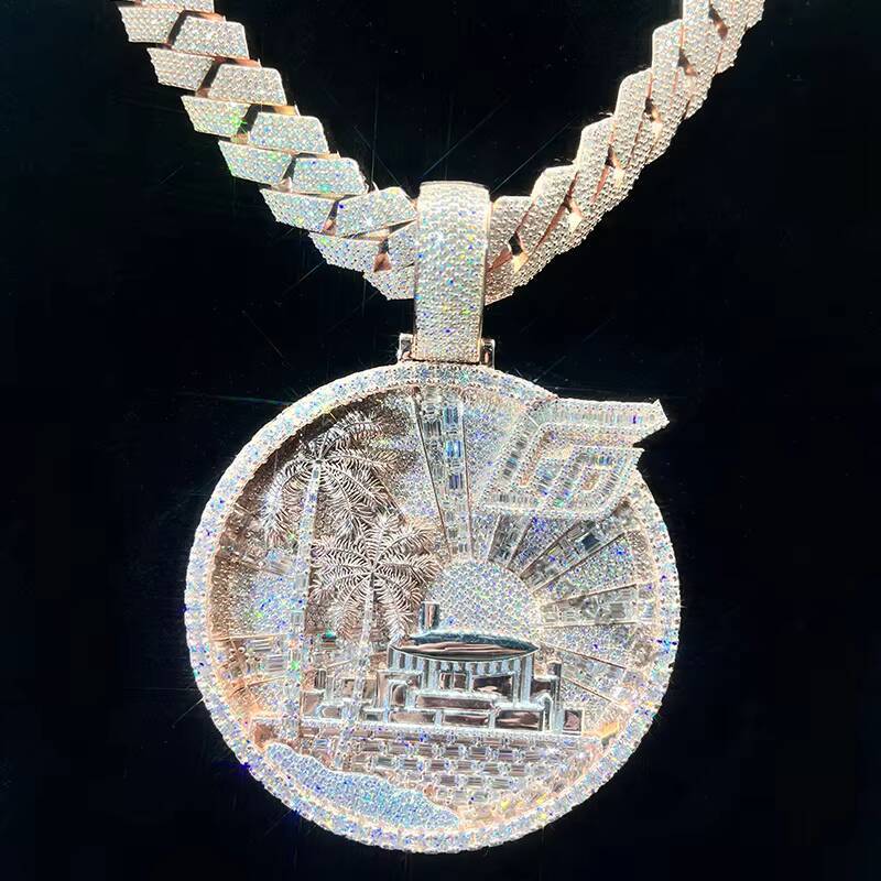 Lifeng Jewelry Advanced Customize Iced Out Diamond Moissanite Pendant Solid 925 Silver Men Hiphop Pendant