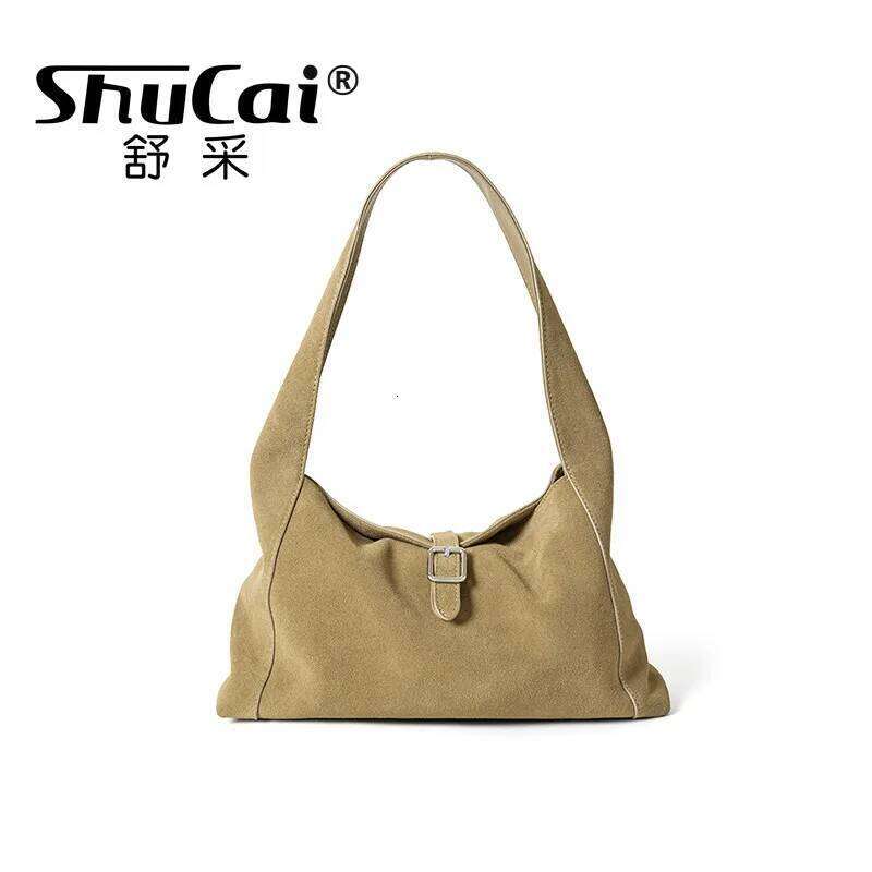 Women's Bowling Tote Matte Suede Cow Leather Ladies Shopper Handbag Designer Brand Shoulder Bag 2026 Autumn Winter New