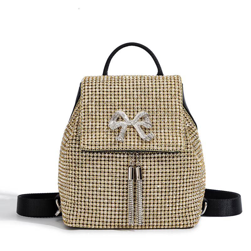 Designer Bag 2025 New Rhinestone Bag For Women Fashion Simple Inlaid Diamond Backpack Bowknot Luxury Bag Tassel Shiny Diamond Evening Bag Wholesale