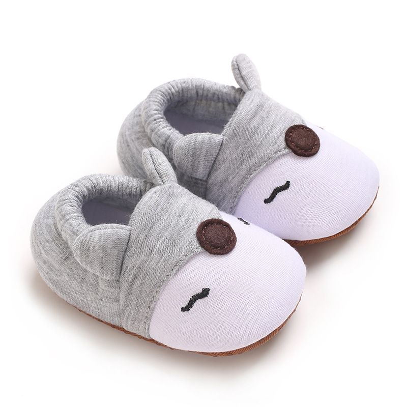 Infant Cartoon Animals Pattern Newborn Socks Shoes Kidszworld Little Toddler Non-slip Crib First Walkers Winter Baby Soft Warm Shoes 0-18 Months K0461