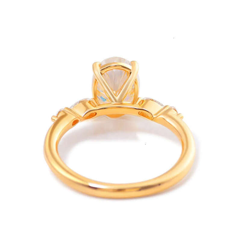 Wholesale Price Jewelry 10k/14k/ Solid Real Gold 1ct/2ct/3ct D VVS Oval Moissanite Dia Engagement Ring For Women