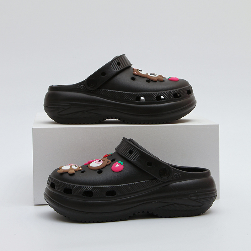 Bear World Thick-Soled Clog Shoes Women, Summer New Style, Outdoor Casual Breathable Non-Slip Height-Increasing Closed-Toe Sandals for Men ddmymarket