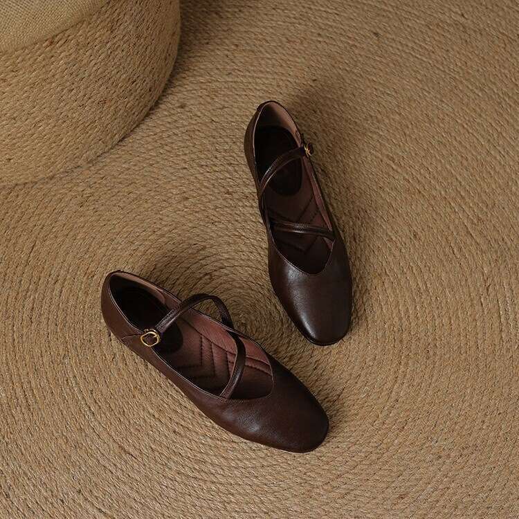 French Style Mary Jane for Women Soft Sole Granny Shoes Comfortable Versatile Flat Shoes