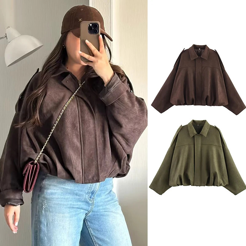 Autumn Jackets 2025 Fashion Elegant Loose Long Sleeve Womens Warm Coats Chic Street Youth Casual 250930