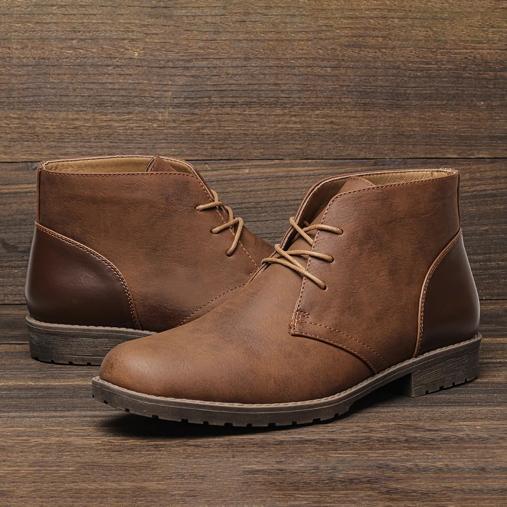 Retro American Style Men Desert Boots Ankle Boots Vintage Casual Leather Boots for Men 250930