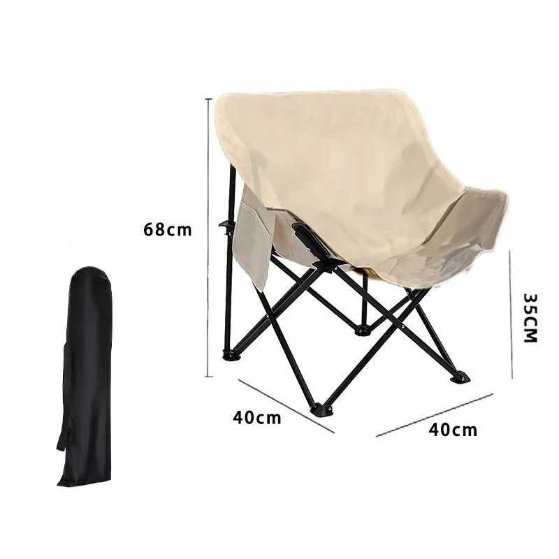 Outdoor Single Camping Chair Oxford Beach Picnic Stable Comfortable Backrest Folding Chairs Portable Camping Furnishings J250930