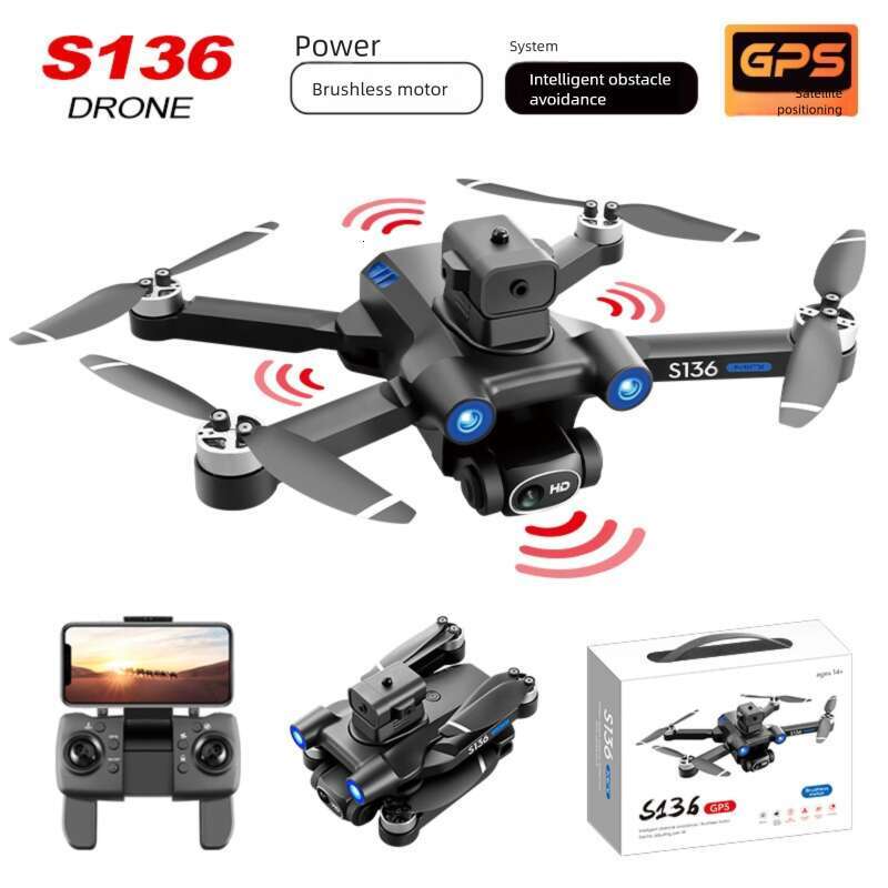 S GPS Positioning Brushless Motor HD Dual Camera Aerial Photography Obstacle Avoidance Remote Control Airplane Drone