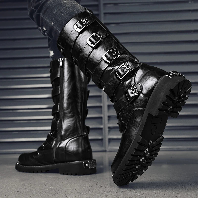 Motorcycle boots four seasons mens hightop outdoor offroad cycling boots safety protection nonslip cycling boots work boots 250930