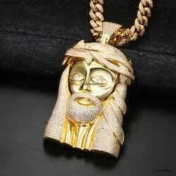 Pass Dia Tester VVS Moissanite Iced Out Jesus Head Face Pendant Bg Sterg Sier Big Piece Hip Hop Jewelry For Men