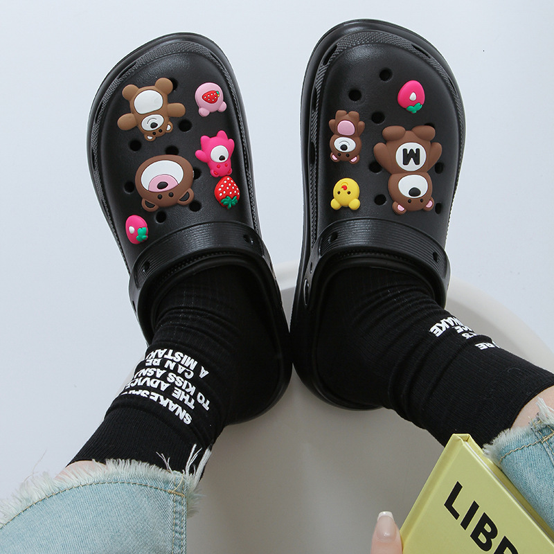 Bear World Thick-Soled Clog Shoes Women, Summer New Style, Outdoor Casual Breathable Non-Slip Height-Increasing Closed-Toe Sandals for Men ddmymarket