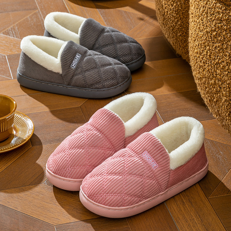 2025 Cixi Slippers for Women Indoor Non-Slip Home Warm Couple Winter Heel Cotton Shoes Plush Men ddmymarket
