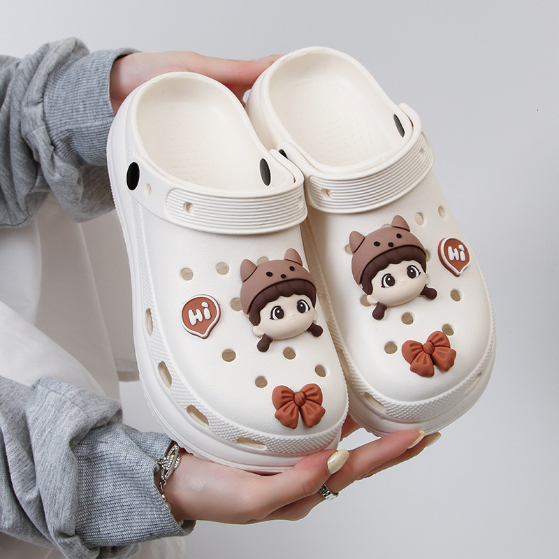 Chunky Sole Height-Increasing Clog Sandals for Women, Summer Outdoor Non-Slip Small Size Comfortable Closed-Toe Slippers ddmymarket