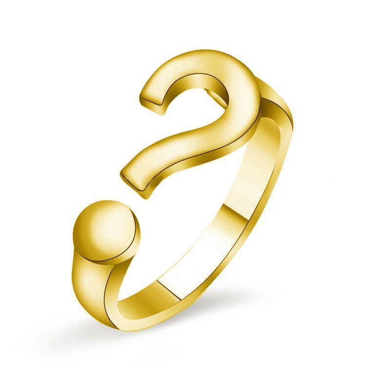 Korean Version Ins Cold Style Creative Open Question Mark Niche Design Minimalist Internet Celebrity Personality Index Finger Ring for Women