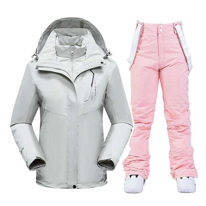 Women Snowboard Suits Windproof Waterproof Warm Thicken Snow Pants And Down Jacket Clothes Set Winter Ski Suit Brands