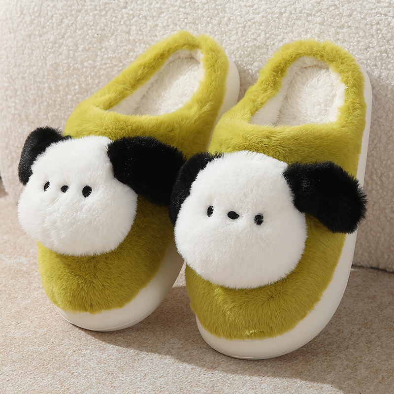 Cotton Women, Autumn and Winter Indoor Cute Puppy Plush for Men, Home Warm Non-Slip Thick Sole Couple Slippers ddmymarket