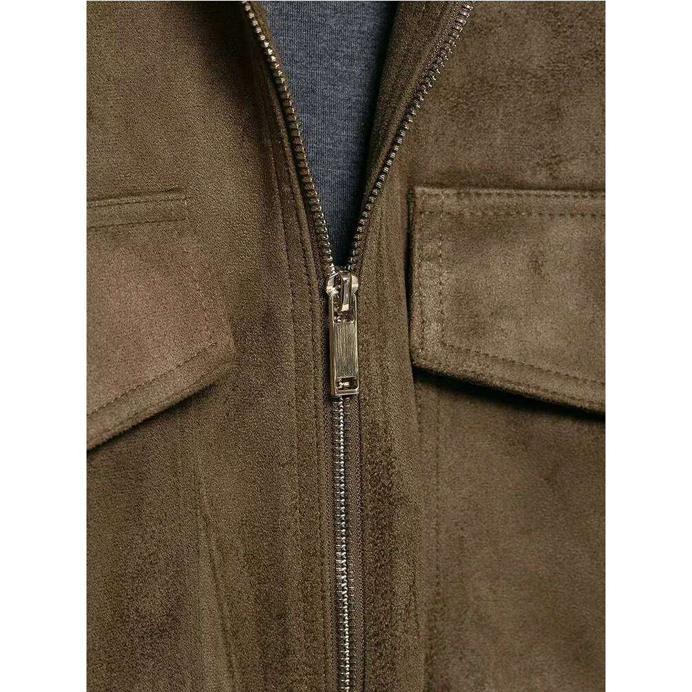 Women's Bomber Jacket Long Sleeve Zipper Suede Jackets For Women 2025 High Street Short Coats Lady Autumn Leisure New Outerwears
