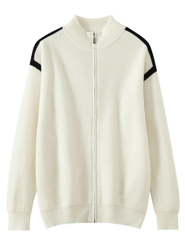 Chic Zippered 100 Merino Wool Cardigan Autumn Winter Man Thick Soft Warm Couple Style Knitted Sweater Male Clothing Tops 2025 250929