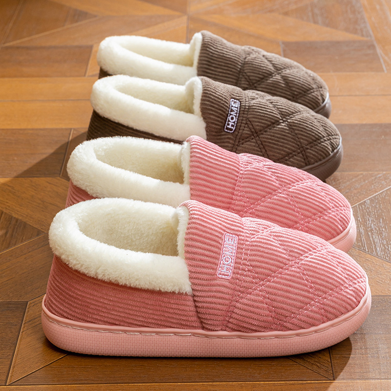 2025 Cixi Slippers for Women Indoor Non-Slip Home Warm Couple Winter Heel Cotton Shoes Plush Men ddmymarket