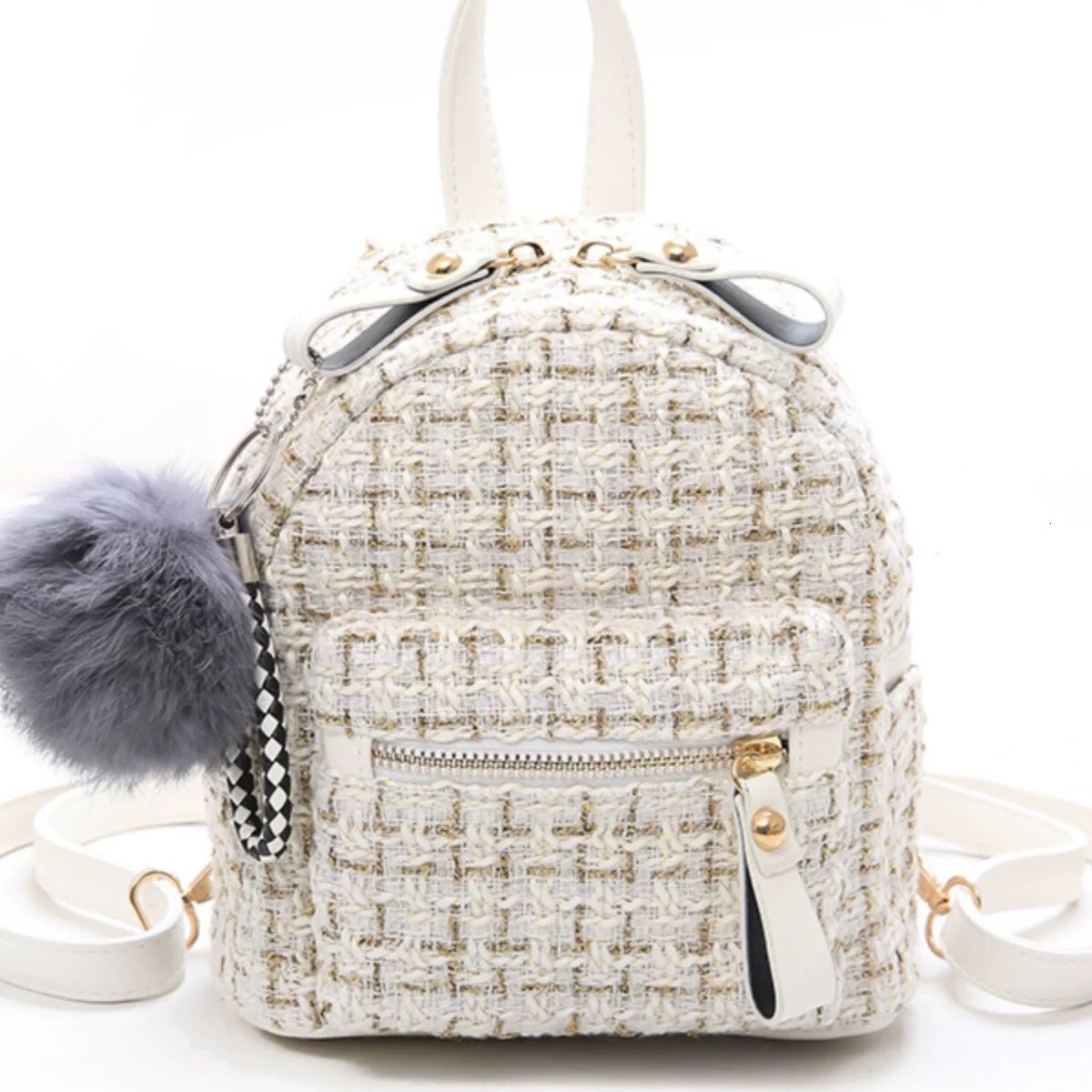 Designer Bag Mini Small Backpack Luxury Bag For Women 2025 New Korean Fashion Casual Multi-use Ins Super Popular Woolen High-end Backpack