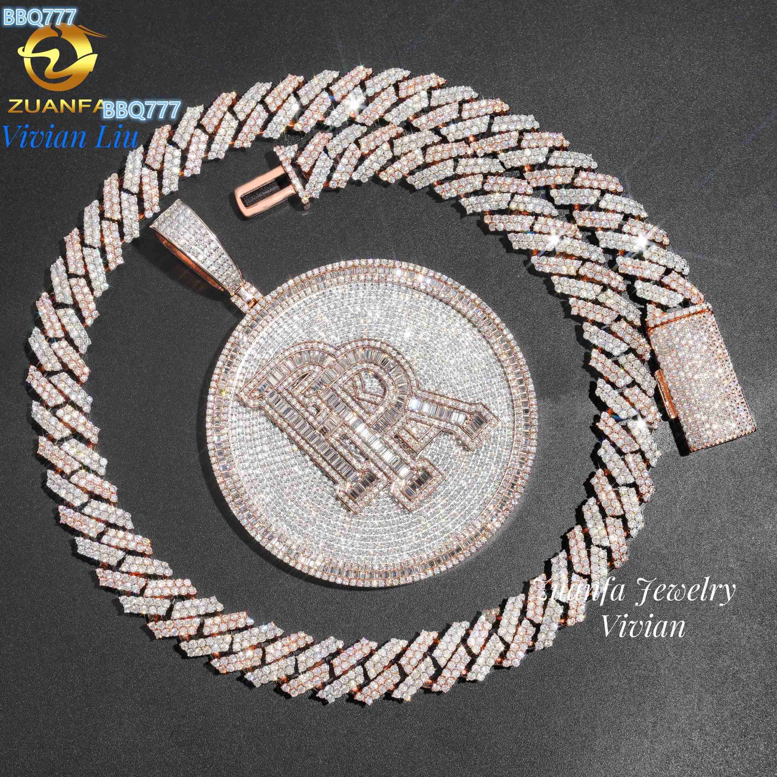 Sterling Silver 925 Pendants Vvs Moissanite Lab Diamond Custom Hip Hop Iced Out Chain Letter Name Pendant
