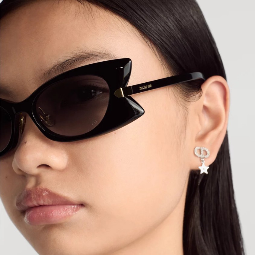 2025 New Butterfly Frame Sunglasses for Women European American Style Metallic Accent Small Rectangular Decor Trendy Shades