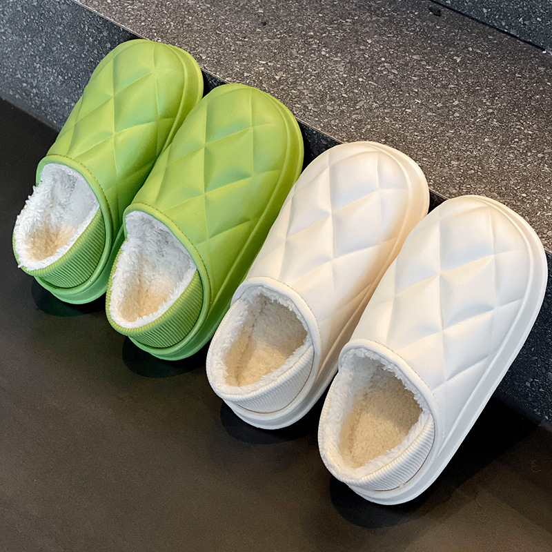 Autumn Winter Waterproof Cotton Slippers Women Couples Indoor Outdoor Wear Fleece Lined Non-Slip Warm Maternity Shoes for Men ddmymarket