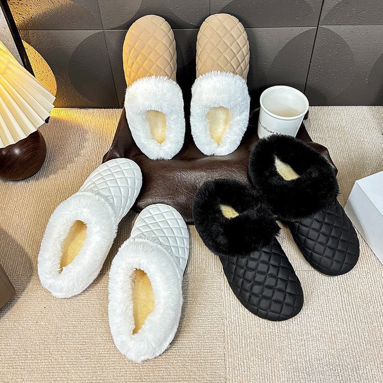 Designer shoes free shipping 2025 Autumn Winter New Velvet Home Anti slip Thick Bottom Warm Slippers for woman