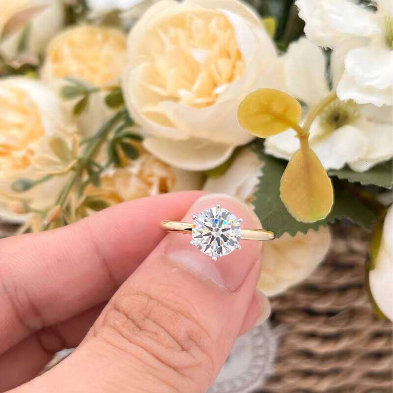 Telula 14k Gold D Color VVS Excellent 1CT 2CT Lab-Grown Engagement IGI Certified Women's Synthetic Ring