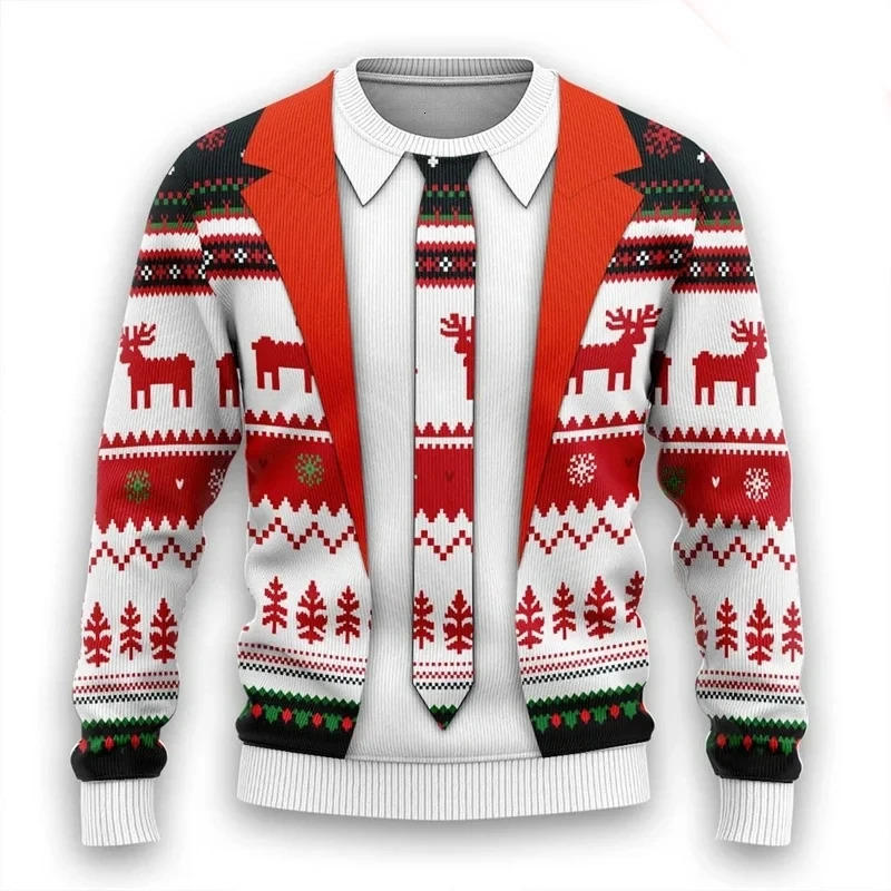 Christmas and winter Christmas sweater ugly sweater informal and stylish Christmas neck for men and women 3D 250930