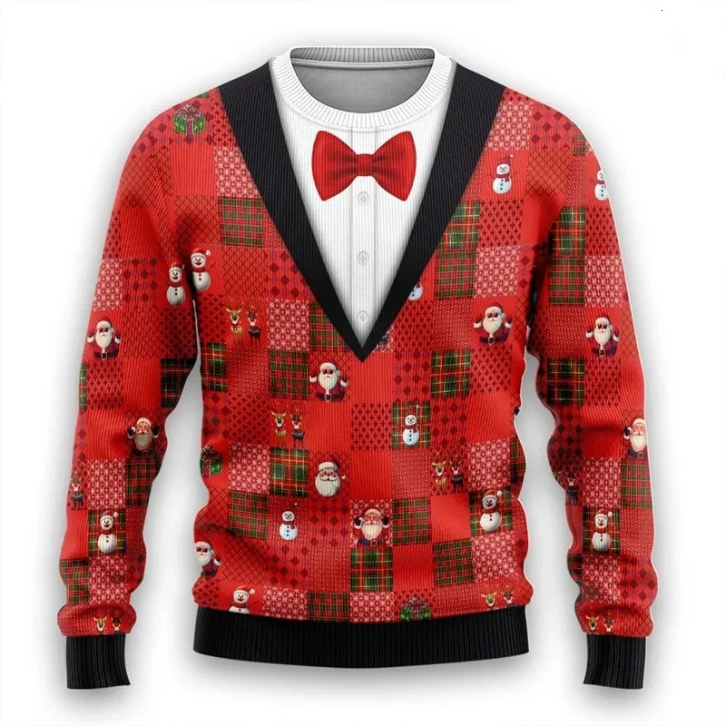 Christmas and winter Christmas sweater ugly sweater informal and stylish Christmas neck for men and women 3D 250930