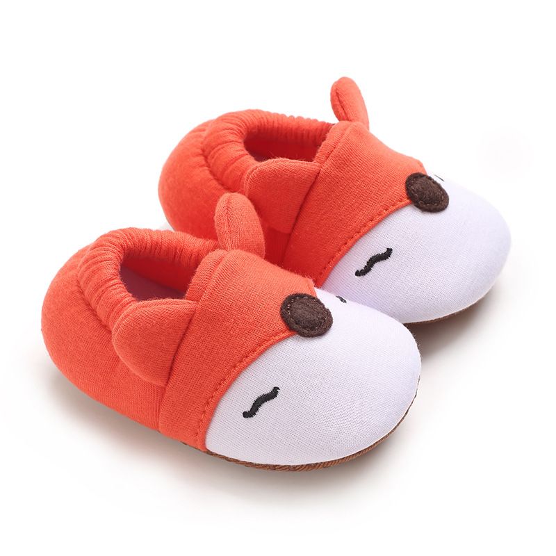 Infant Cartoon Animals Pattern Newborn Socks Shoes Kidszworld Little Toddler Non-slip Crib First Walkers Winter Baby Soft Warm Shoes 0-18 Months K0461