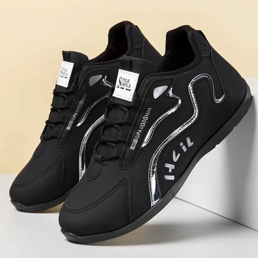 Mens PU Leather Casual Sports Waterproof Sneakers Lightweight Breathable Flat Nonslip Tenis Shoes for Spring and Autumn Z250930