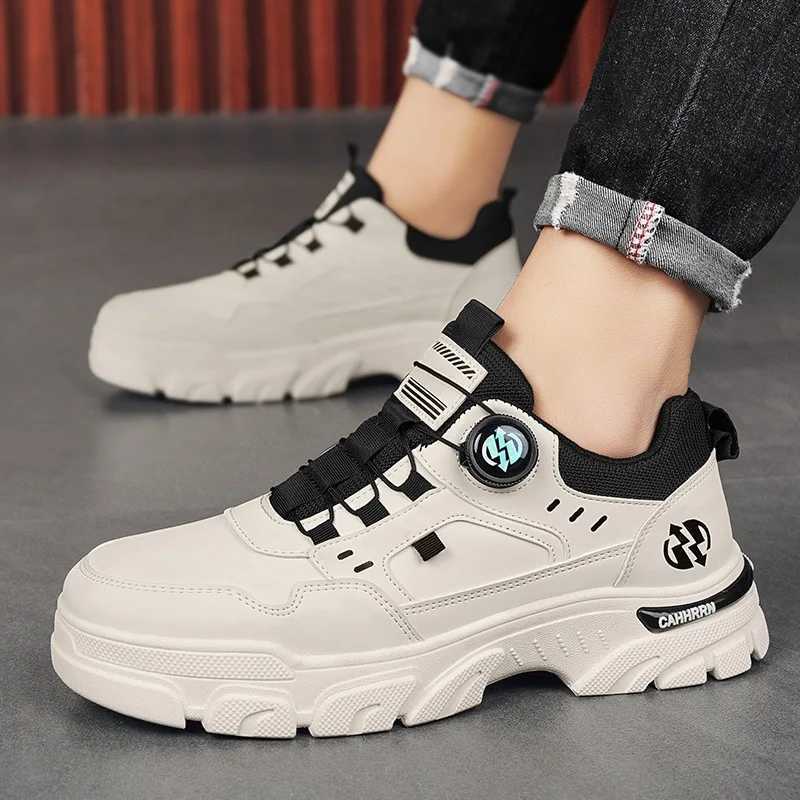 Men Sneakers Spring Autumn New High Top Men Casual Leathers Thick Soled Trendy Wear Resistant Short Boots Platform Sports Shoes Z250930
