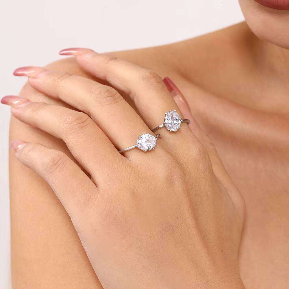Luxury Oval Moissanite Ring Ring, INS, Wedding, fashion, Versatile, Design, Jewelry