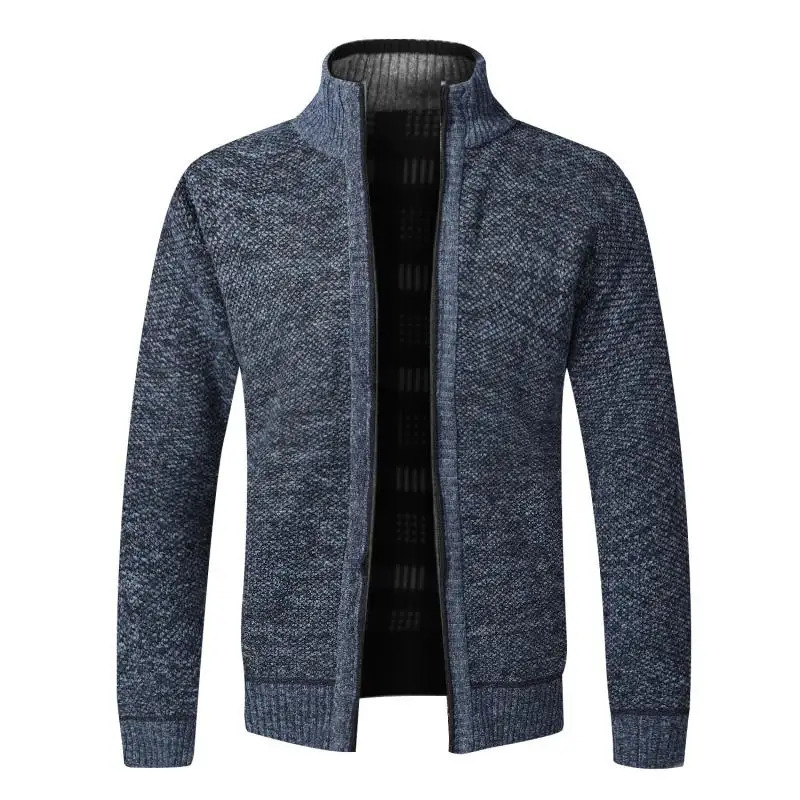 Autumn Winter Warm Cardigan Men Fleece Zipper Sweaters Jackets Mens Slim Fit Knitted Sweatercoat Thick Sweater Coat 250929