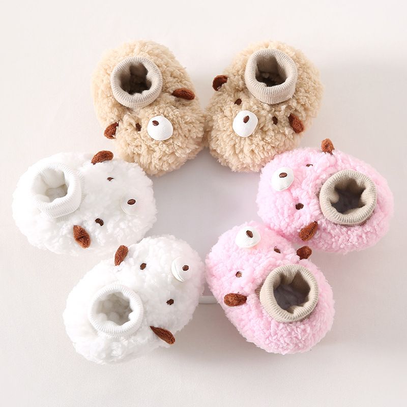 Newborn Winter Shoes Cute Cartoon Baby Sock Shoes Soft Cotton Anti Slip Kidszworld Infant Toddler Little Kids Crib Socks Shoes 0- 18 Months K0474