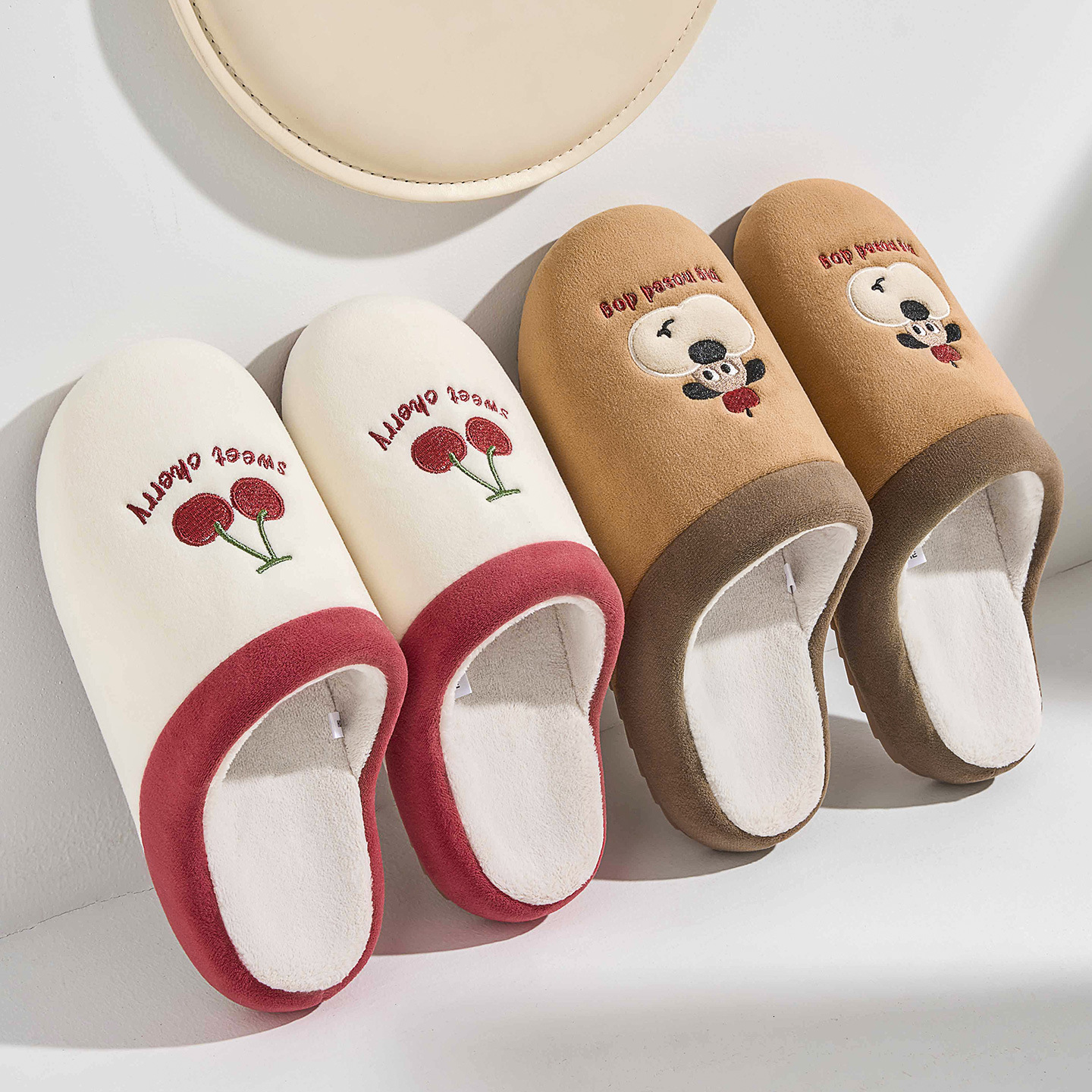 High Quality Cotton Women's 2025 New Indoor Home Warm Cartoon Plush Slippers Winter Couple ddmymarket