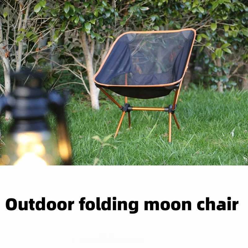 Portable Outdoor Moon Chair Camping Folding Chair Ultra Light Aluminum Alloy Compact Leisure Backrest Seat for Camping Picnic J250930