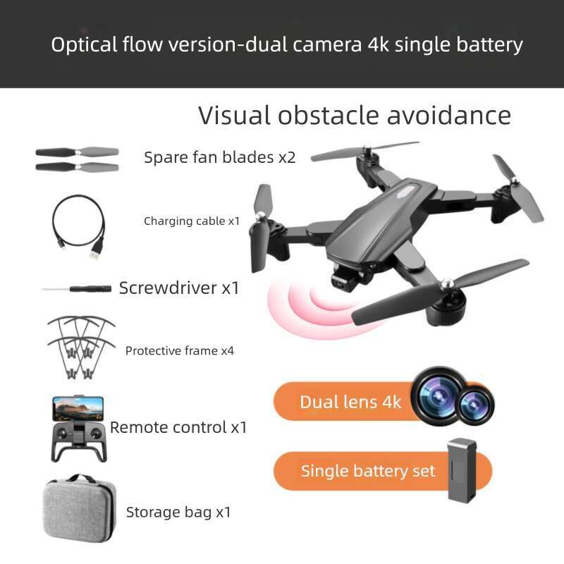 Brushless Folding Drone Optical Flow GPS Remote Control Aircraft EIS Anti Shake HD K Quadcopter Model