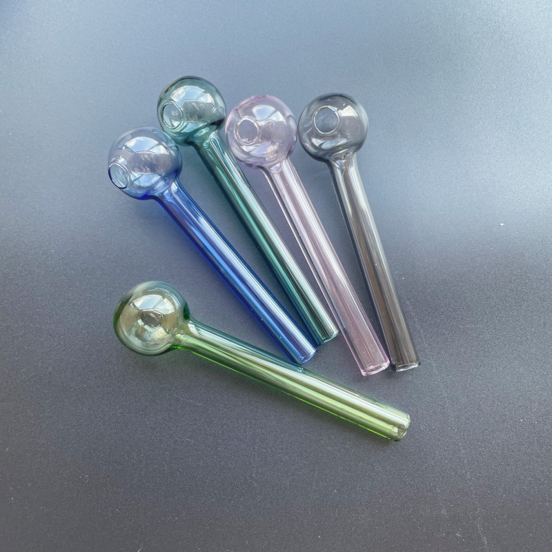 Colorful Glass pipe Smoking Oil Burner Pipes Smoke Straight Tube Pipe Water Hand Nail Tips Transparent 10cm 12cm 7cm smoking accessories 56585