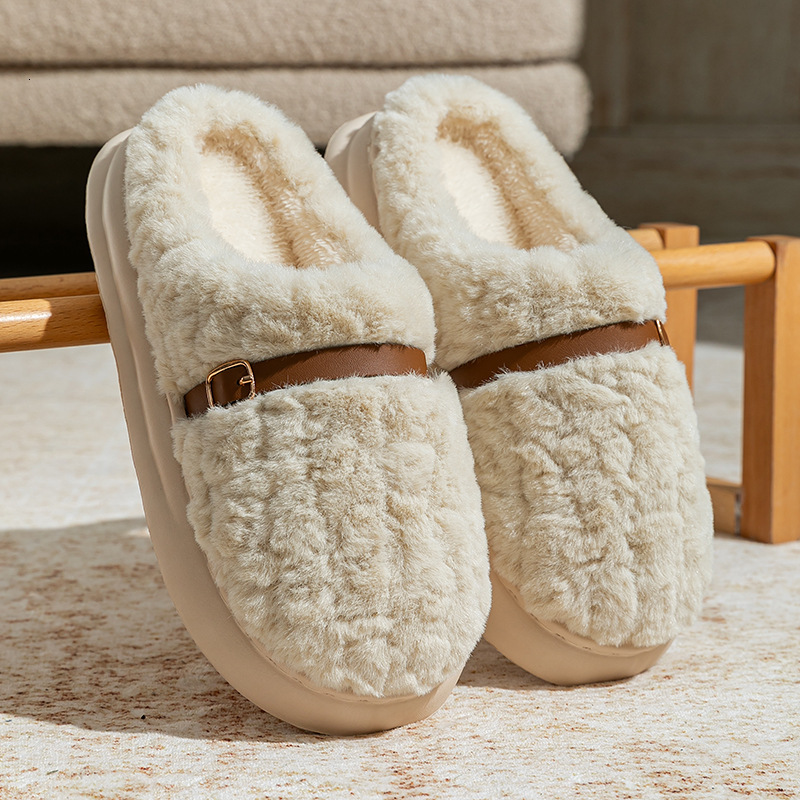 High-End for Women, Autumn and Winter 2025 New Indoor Home Non-Slip Warm Plush Cotton Slippers ddmymarket